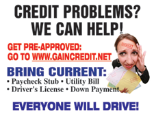 Credit Problems? We can help!